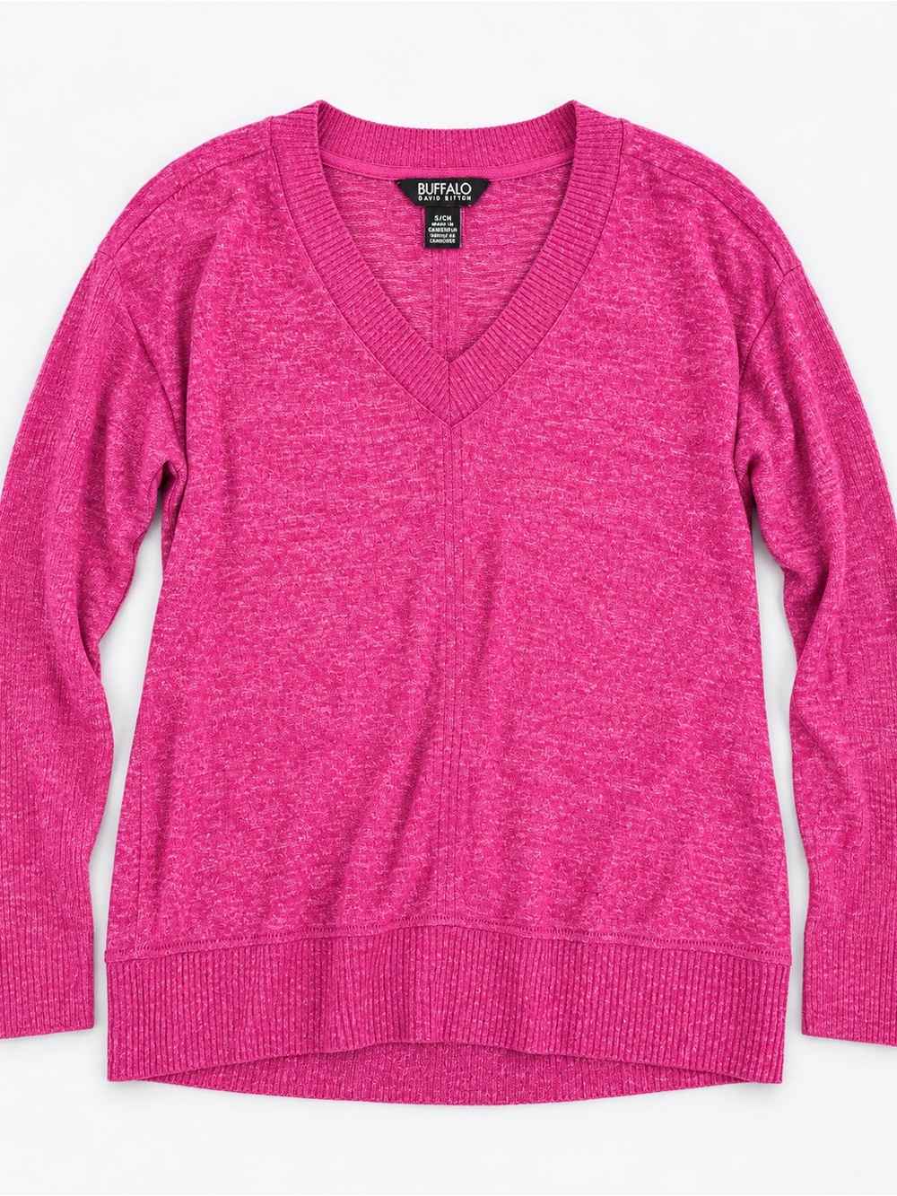 Buffalo David Bitton Fuchsia V-Neck Sweater
